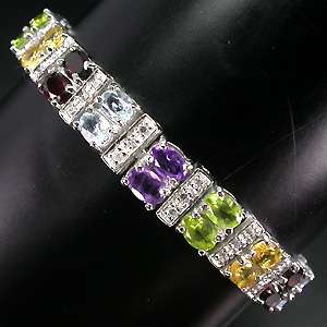 149CT.PRECIOUS REAL AAA FANCY COLORS MULTIGEM WHITE CZ 925 SILVER 