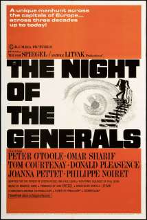 The Night of the Generals 1967 Original U.S. One Sheet Movie Poster 