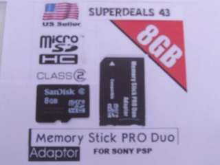 SANDISK 8GB MEMORY STICK PRO DUO MICRO CARD MS FOR PSP  