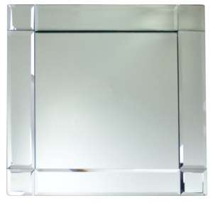 Square Mirror Glass Charger Plates 2 Piece Set NEW  