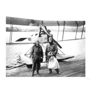 William Boeing & Pilot delivering first international mail Photograph 