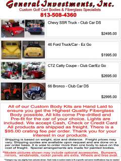 Custom Classic Golf Cart Bodies Kits   Do it Yourself Kits EZ GO Club 