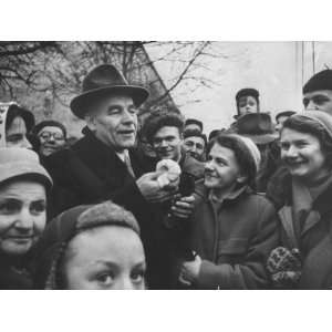 Wladyslaw Gomulka and His Wife Returning Home after Voting in the 