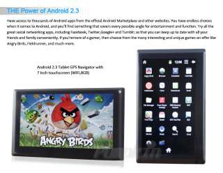 Android 2.3 Car GPS Navigation System Touch screen Tablet PC 8GB 