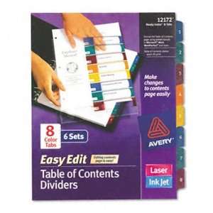  Avery 12172   Ready Index Easy Edit Contents Dividers 