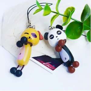  [Happy Panda & Dog]   Cell Phone Charm Strap / Camera 
