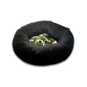   Black With Camouflage Pillow Donut Bed 