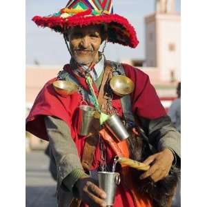  Moroccan Water Seller in Traditional Dress in the Djemaa 