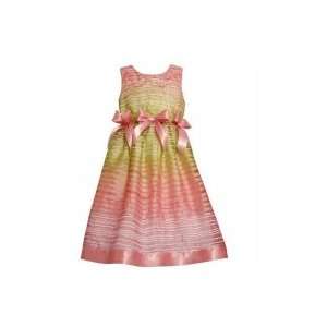  Girls Spring Dresses   Pink Bows Stripe   Size 6X  R17041 