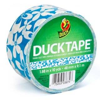 Blue Surf Flower Duck Brand Printed Duct Tape 1.88 in X 10 yds
