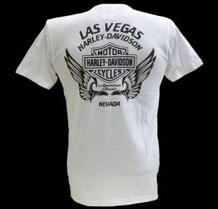 Harley Davidson Las Vegas Dealer Tee T Shirt WHITE MEDIUM #BRAVA1 