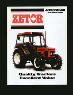 Zetor 4320/4340 2/4WD Tractor Specifications Brochure  