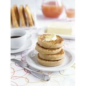  Toasted Crumpets (English Yeast Cakes) for Breakfast 
