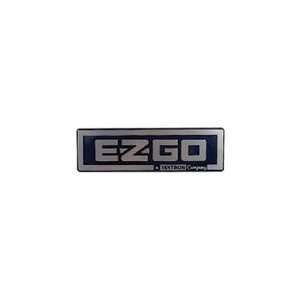 EZGO Golf Cart Silver & Black Name Plate Emblem  Sports 