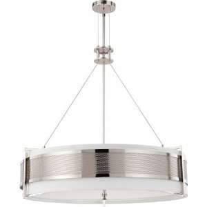   Light Round Pendant with Slate Gray Fabric Shade   6 13w GU24 Lamps