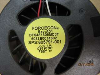 HP 620 CPU heatsink fan FORCECON DFS481305MC0T  