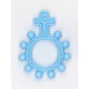  25 Plastic Finger Rosaries Blue