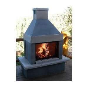 BBQ Edition   BBQ & Woodburning Fireplace Black w/Gray Trim with Trees 