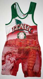 MENS BRUTE WRESTLING SINGLET ITALY ITALIAN DIE SUBLIMATED SIZE ADULT M 
