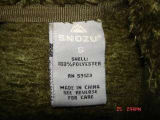 SNOZU NWT $85 Olive Green Long Sleeve Zippered Jacket S  