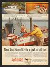 1958 johnson sea horse 18 outboard boat motor print ad