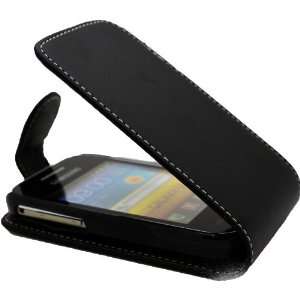  Galaxy Y Black Specially Designed Leather Flip Case + FREE SCREEN 