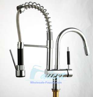 Single Handle Chrome Kitchen Faucet with Pull Down Spray Spout 0322 