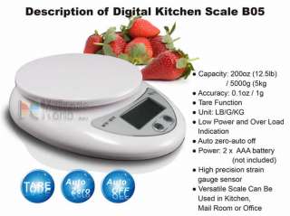 Digital Kitchen Weight Scale Diet Food 5KG 1G Free USPS 1ST Class Mail 