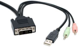 port KVM Switch, supports DVI monitor USB 2.0 & Audio, Detachable 