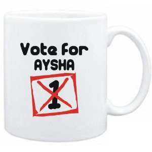  Mug White  Vote for Aysha  Female Names Sports 