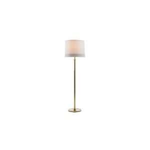 Barbara Barry Simple Floor Lamp in Soft Brass with Silk Scalloped 