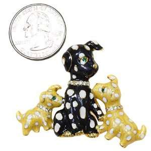  Gold Plated with Rhinestones Dog Brooch Pin Jewelry