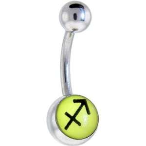  ZODIAC Sagittarius Logo Belly Button Ring Jewelry