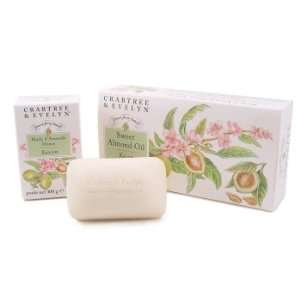  Crabtree & Evelyn   Sweet Almond Oil 3 Soap Set Beauty