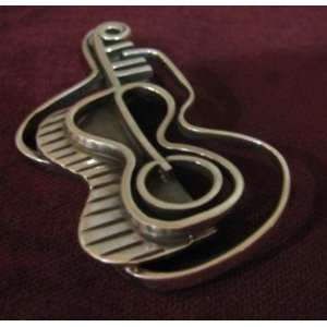    Rebajes Modernist Sterling Silver Guitar Pin 
