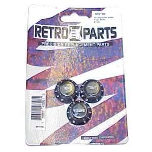  Retro Parts RP215B Strat Style Knobs Black Musical Instruments