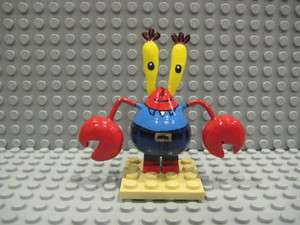 Custom LEGO Spongebob Mr. Krabs Minifig Minifigure Display  