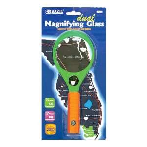  Bazic Dual 2x and 4x Handheld Magnifier with Compass, 3 