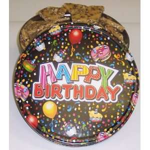 Scotts Cakes Pecan Brittle in a Large Happy Birthday Tin