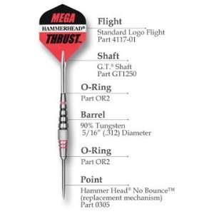  Hammer Head Mega Thrust GT Steel Tp Darts Sports 