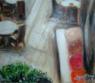 Christine ART Original Oil Paintings PIANO LOUNGE CAFE*  
