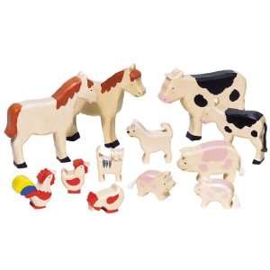  Toys Pure Wooden Farm Animals Set Toys & Games