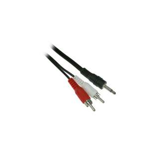 5mm Mono Male to 2 RCA Stereo Male Cable 6ft  