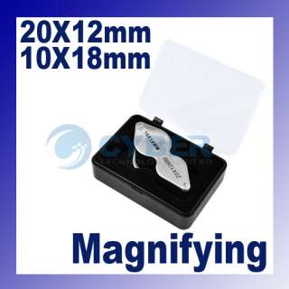 10x 20X Dual Jeweler Loupe Eye Magnifier Magnifying  