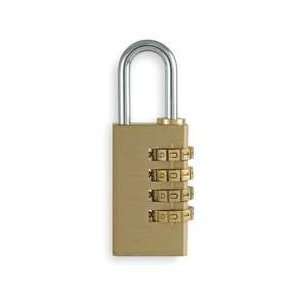   1XRW8 Padlock, Combination, Brass, L 1 15/16 In