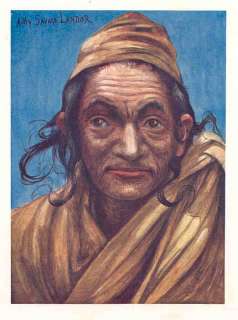   + Nepal 1905 A weird old man of North West Nepal. Old Vintage Print