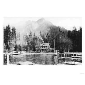  Lake Crescent, WA View of Tavern and Lodge Photograph 
