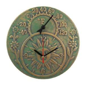   Finish Terracotta Sun Face Clock / Thermometer