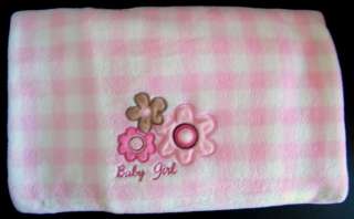 Carters Baby Girl Flowers Pink Blanket Just One Year  