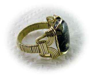 R451 Kambaba Jasper 14k Gold gf Ring Mens or Ladies  